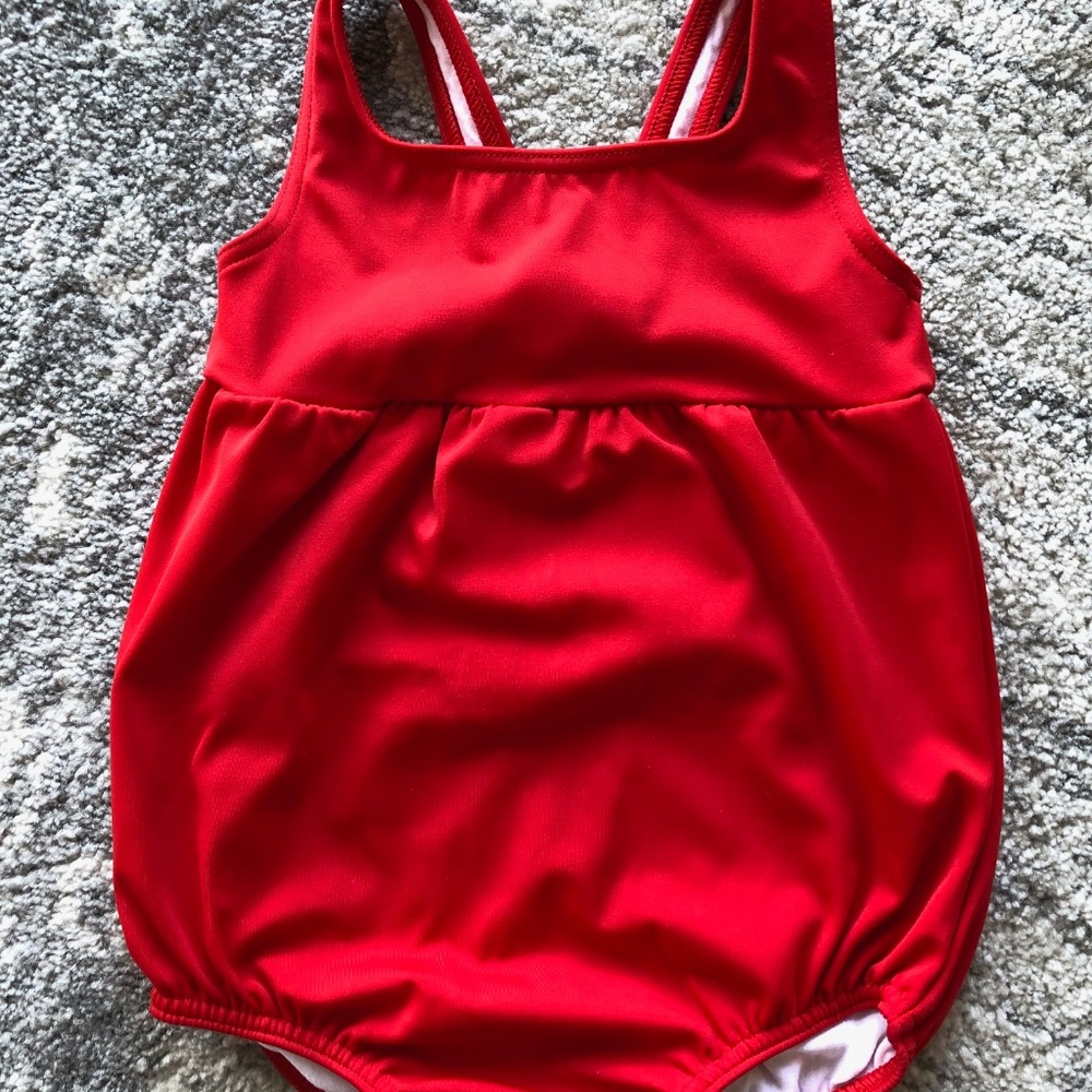 Burberry Children Red "Bubble" Bathing Suit - 12M